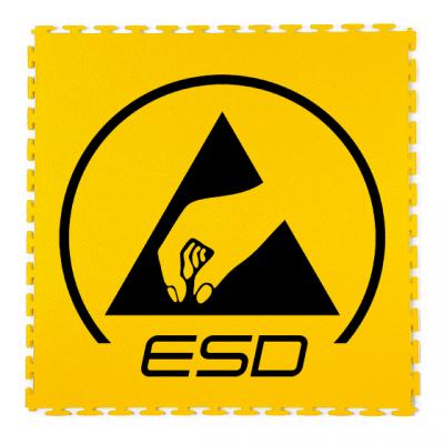 Logo Puzzle Tile PICTO & LOGO TILE Laser Cut Tile Yellow 490 x 490 x 7 mm Antistatic Flooring ESD Products